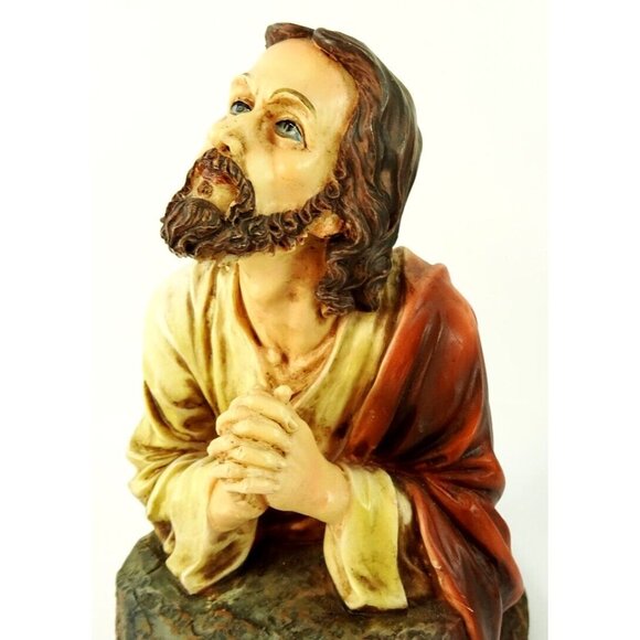 Praying Jesus Figurine Agony in the Garden of Gethsemane Artist Signed 2007 - Picture 5 of 16
